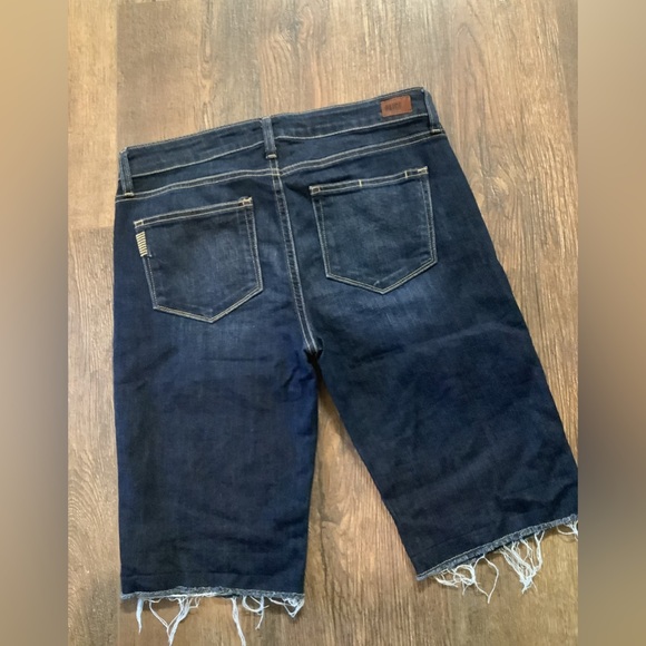 Paige Cut Off Long Short | Dark Wash | 30 - Picture 4 of 4